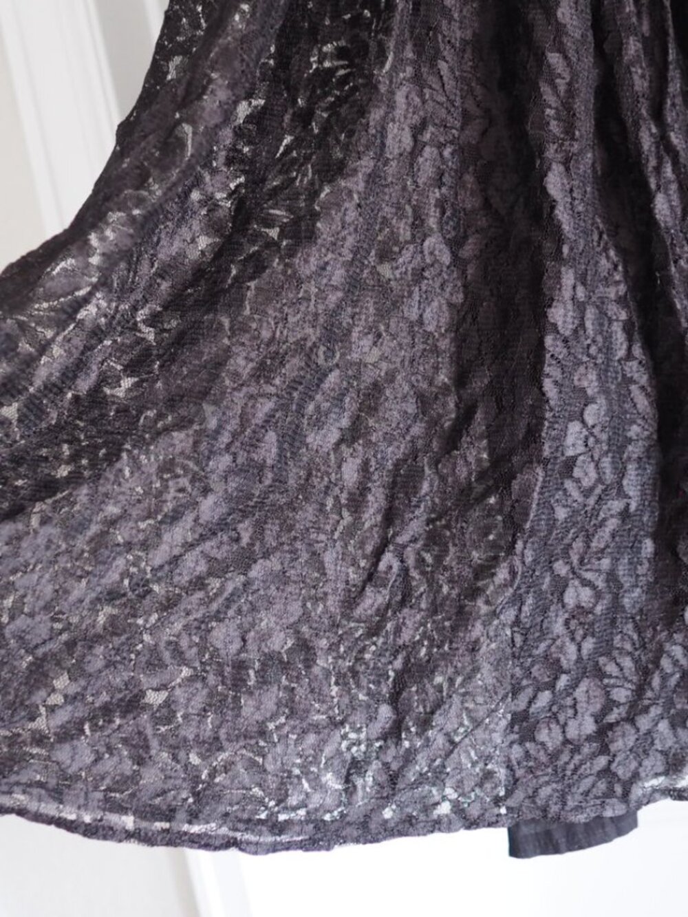 HolyClothing Black Lace Maxi Skirt S/M Goth Boho Fairycore Rayon Renaissance - Picture 2 of 10
